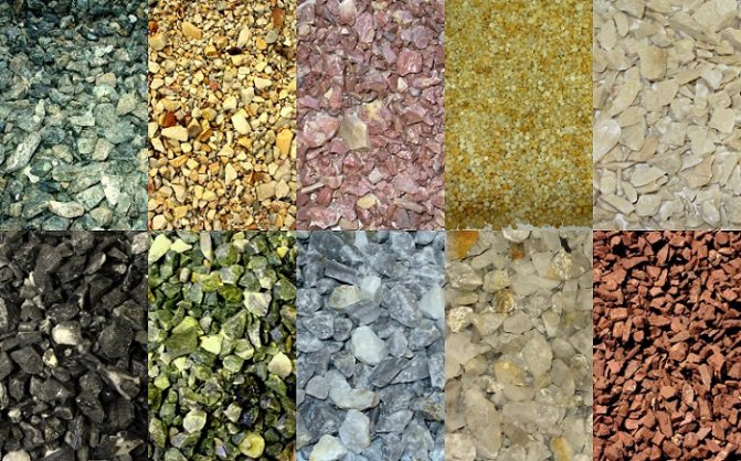 виды декоративного щебня